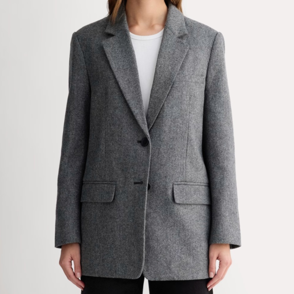 Everlane Oversized Wool Herringbone Blazer